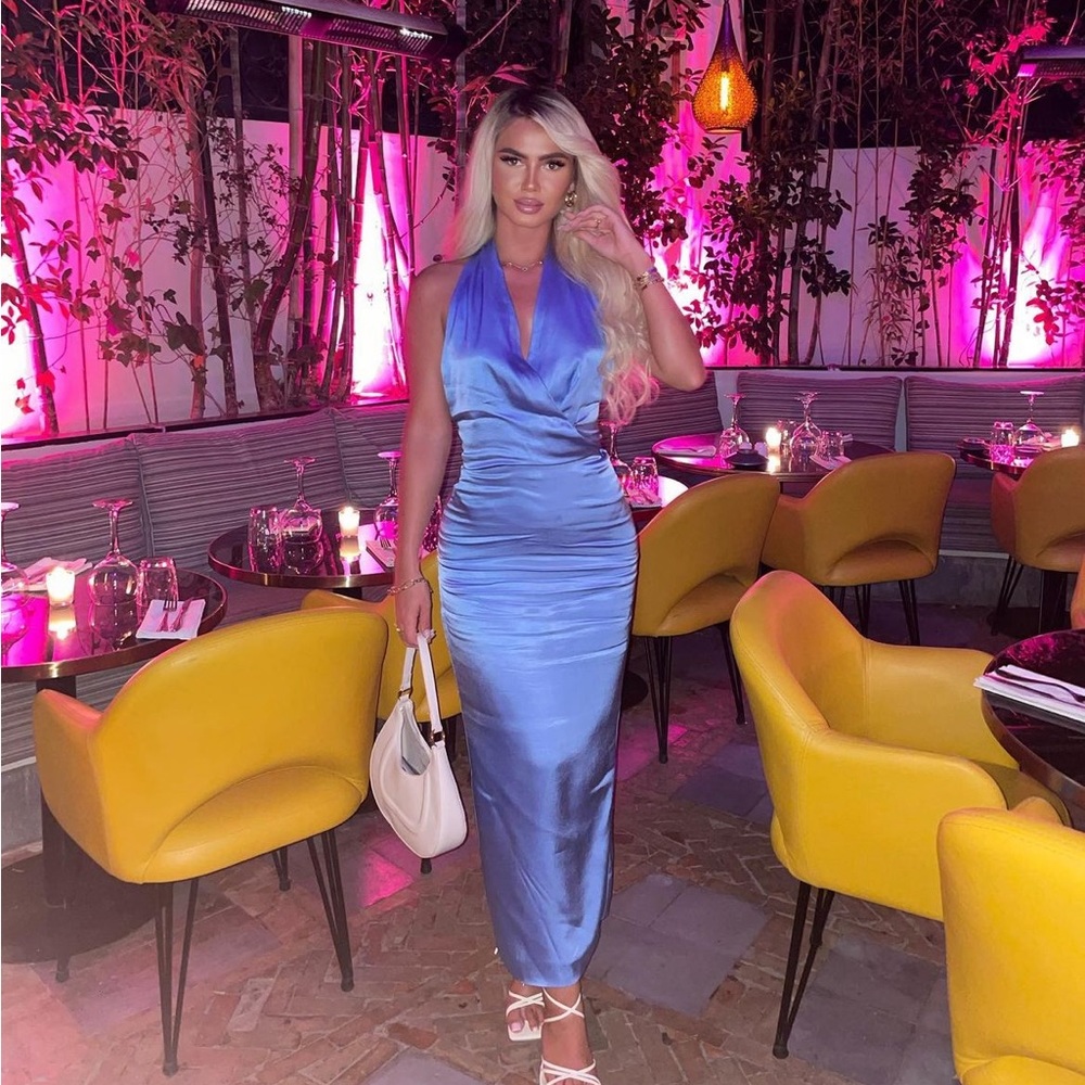 Zara Satin Effect Midi Dress